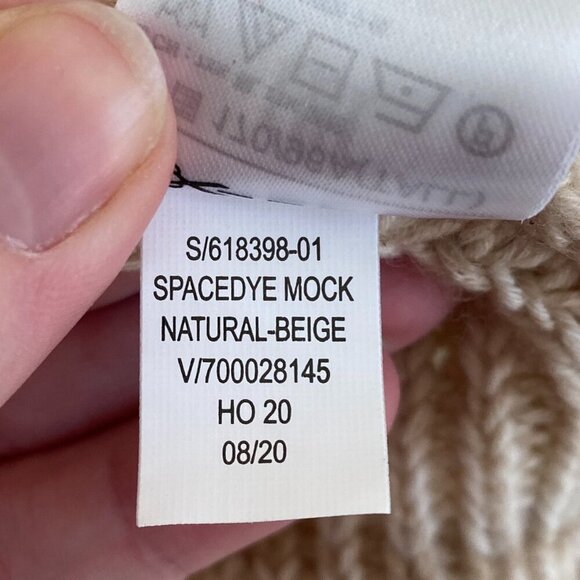 GAP Cotton Spacedye Mock Neck Chunky Sweater Neutral Beige - Picture 6 of 7